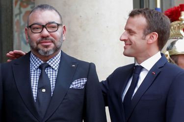 Le roi du Maroc Mohammed VI reçu par Emmanuel Macron à l'Elysée