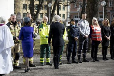 La reine Silvia et le roi Carl XVI Gustaf de Suède à Stockholm, le 7 avril 2018