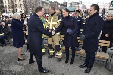 La princesse Victoria de Suède et le prince consort Daniel à Stockholm, le 7 avril 2018