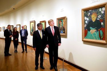 Le roi Willem-Alexander des Pays-Bas au musée Van Gogh à Amsterdam, le 22 mars 2018