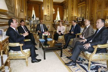 Francois Hollande, Manuel Valls et Jean-Christophe Cambadelis