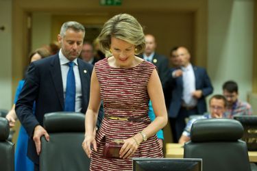 La reine Mathilde de Belgique à Bruxelles, le 9 juin 2016