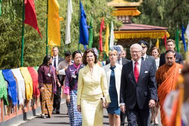 La reine Silvia et le roi Carl XVI Gustaf de Suède à Thimphu, le 8 juin 2016