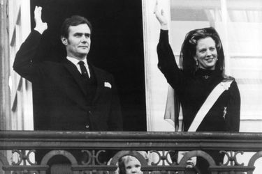 Le prince Henrik de Danemark avec la reine Margrethe II, le 17 janvier 1972