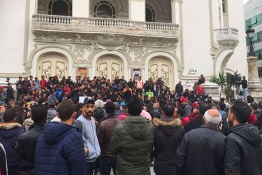 Manifestation à Tunis, le 10 janvier 2018.