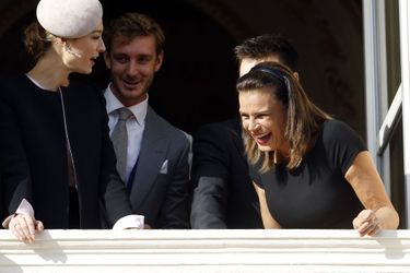 Beatrice et Pierre Casiraghi, Louis Ducruet et la princesse Stéphanie de Monaco à Monaco, le 19 novembre 2015