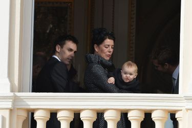 La princesse Caroline de Hanovre avec la princesse Gabriella et Louis Ducruet à Monaco, le 19 novembre 2015