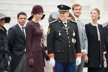 La princesse Charlène et le prince Albert II de Monaco avec Pierre et Beatrice Casiraghi à Monaco, le 19 novembre 2015