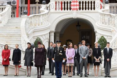 La princesse Charlène et le prince Albert II de Monaco avec les membres de la famille princière à Monaco, le 19 novembre 2015