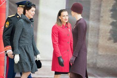 Les princesses Caroline, Stéphanie et Charlène avec le prince Albert II de Monaco à Monaco, le 19 novembre 2015