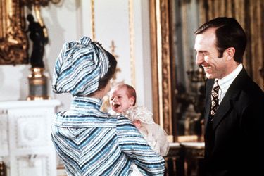 Baptême de Peter Phillips, fils de la princesse Anne et de Mark Phillips, le 22 décembre 1977