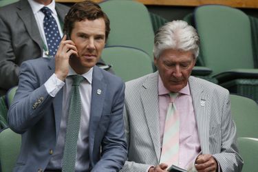 Benedict Cumberbatch et son père Timothy à Londres le 12 juillet 2015