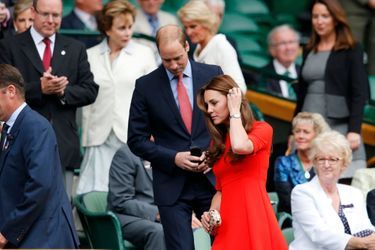 Le prince William et Kate, avec le prince Albert, à Wimbledon, le 8 juillet 2015