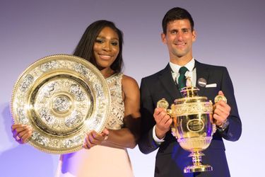 Serena Williams et Novak Djokovic à Londres le 12 juillet 2015