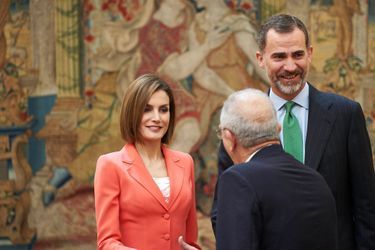 La reine Letizia et le roi Felipe VI d&#039;Espagne au palais du Pardo à Madrid, le 16 juin 2015