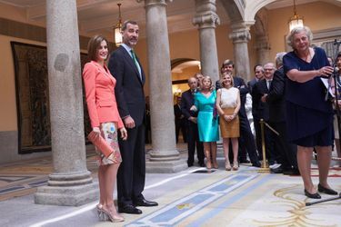 La reine Letizia et le roi Felipe VI d&#039;Espagne reçoivent les Grands d&#039;Espagne à Madrid, le 16 juin 2015