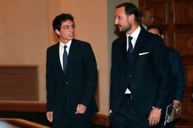 Le prince Hussein avec le prince Haakon de Norvège, le 24 avril 2012