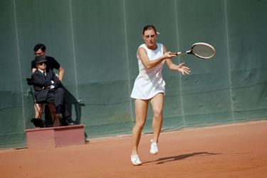 Juin 1967, Françoise Durr pendant un match