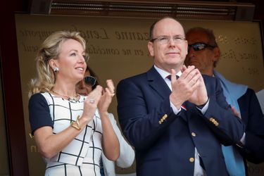 Albert de Monaco avec Camilla de Bourbon des Deux Siciles au Masters 1000 de Monte-Carlo, le 19 avril 2015