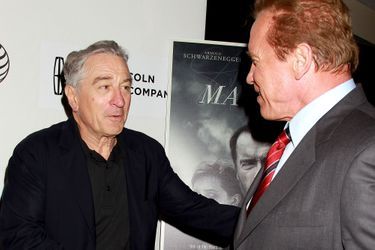 Arnold Schwarzenegger et Robert De Niro à New York le 22 avril 2015