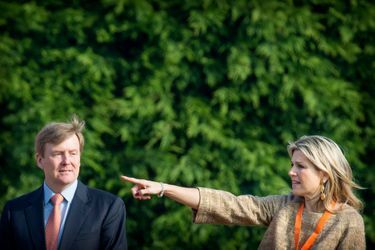 La reine Maxima et le roi Willem-Alexander des Pays-Bas à Leyde, le 24 avril 2015