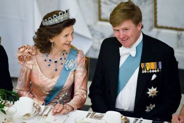 Le roi Willem-Alexander des Pays-Bas et la reines Silvia de Suède, à Copenhague le 15 avril 2015