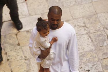Kanye West et sa fille North à Jérusalem le 12 avril 2015