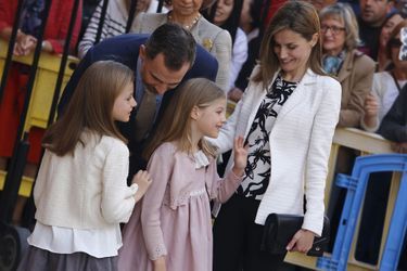 La famille royale d'Espagne à Palma de Majorque, le 5 avril 2015