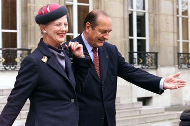 La reine Margrethe II de Danemark avec Jacques Chirac, le 8 octobre 1999