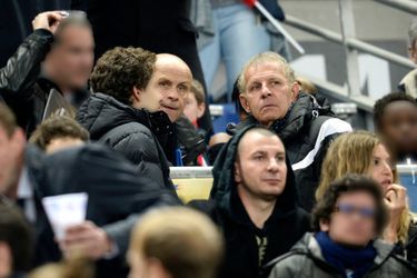 Patrick, Olivier et François Poivre d&#039;Arvor au Stade de France, le 11 avril 2015