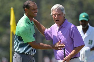 Tiger Woods et Ben Crenshaw à Augusta le 8 avril 2015