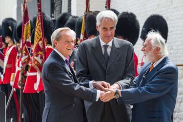 Charles Wellesley, 9e duc of Wellington, le prince Charles Bonaparte et le prince Blucher von Wahlstatt à Waterloo, le 17 juin 2015