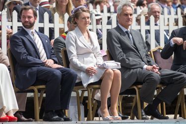 La princesse Stéphanie et le prince Guillaume de Luxembourg à Waterloo, le 17 juin 2015