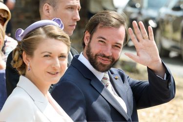La princesse Stéphanie et le prince Guillaume de Luxembourg à Waterloo, le 17 juin 2015