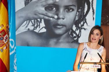 La reine Letizia d'Espagne à la remise des prix de l'Unicef à Madrid, le 23 juin 2015