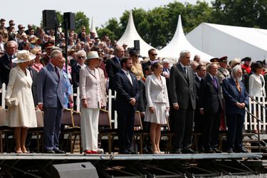 Le prince Charles et Camilla avec les princesses Astrid de Belgique et Stéphanie de Luxembourg et le prince Guillaume de Luxembourg à Waterloo, le...