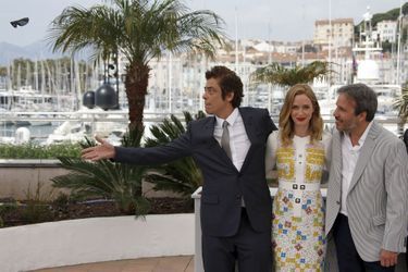 Benicio del Toro, Emily Blunt et Denis Villeneuve à Cannes le 19 mai 2015