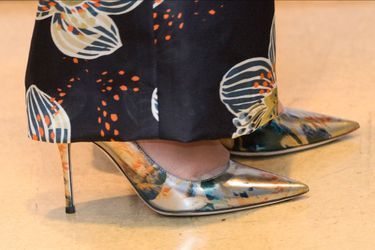 Détail des chaussures de la reine Mathilde à l’Ancienne Belgique à Bruxelles, le 11 mai 2015