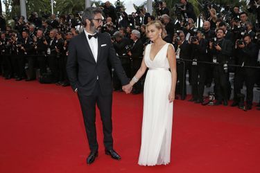 Emmanuelle Béart au Festival de Cannes, pour le tapis rouge du film "L'homme irrationnel" de Woody Allen et Emma Stone