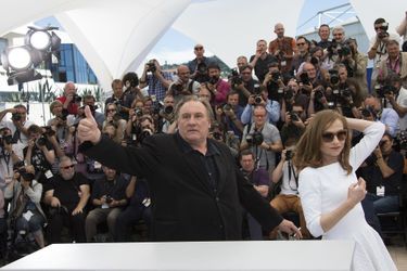 Gérard Depardieu et Isabelle Huppert à Cannes le 22 mai 2015