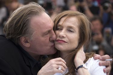 Gérard Depardieu et Isabelle Huppert à Cannes le 22 mai 2015