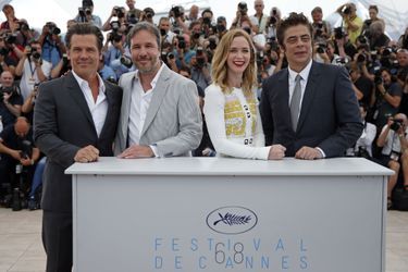 Josh Brolin, Emily Blunt, Denis Villeneuve et Benicio del Toro à Cannes le 19 mai 2015
