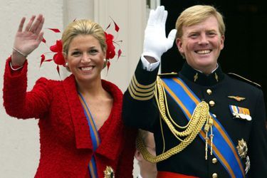 La princesse Maxima avec le prince Willem-Alexander des Pays-Bas à Amsterdam, le 18 septembre 2002