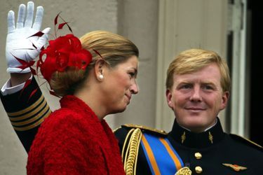 La princesse Maxima avec le prince Willem-Alexander des Pays-Bas à Amsterdam, le 18 septembre 2002