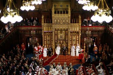La reine Elizabeth II et le duc d'Edimbourg au Parlement à Londres, le 4 juin 2014