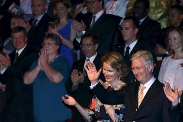 La reine Mathilde et le roi Philippe de Belgique à l’Ancienne Belgique à Bruxelles, le 11 mai 2015