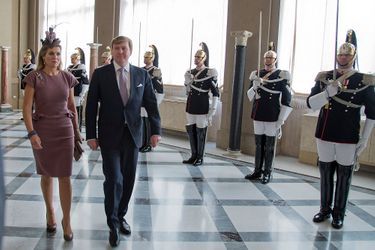 La reine Maxima avec le roi Willem-Alexander des Pays-Bas à Rome, le 23 janvier 2014