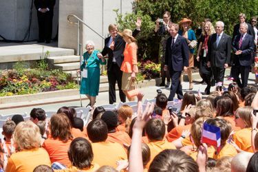 La reine Maxima et le roi Willem-Alexander au Frederik Meijer Gardens and Sculpture Park à Grand Rapids, le 2 juin 2015