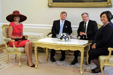 La reine Maxima et le roi Willem-Alexander des Pays-Bas en Pologne, le 24 juin 2014