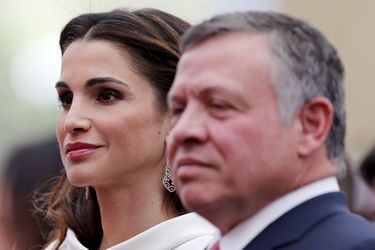 La reine Rania avec le roi Abdallah II de Jordanie à Amman, le 25 mai 2015
